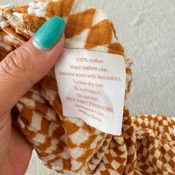 Brixton Phoenix Brown + Cream Checked Groovy Boho Changing Pad Sheet Cover - Picture 4 of 5